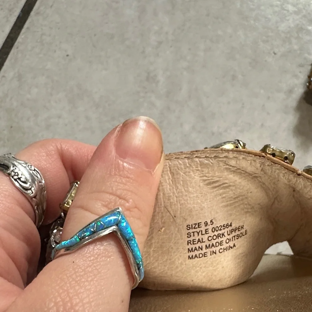 Lilly Pulitzer Trish Cork & Crystal Rhinestone mule‎ sandals